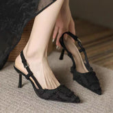 LBSFY  -  High Heels Shallow Sandals Women Sexy Pointed Toe Slingback Shoes 2024 Fashion Summer New Party Pumps Cozy Walking Female Shoes